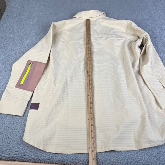 Lululemon Shirt Womens 10 Snap Utility Overshirt Contrast Pockets Shacket Safari - Picture 13 of 16